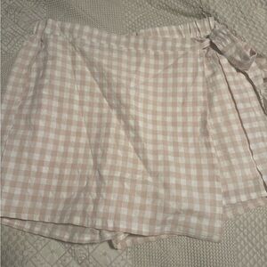Pink Lily beige gingham skirt